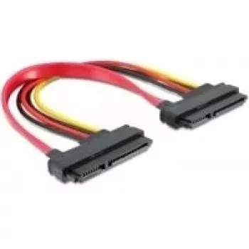 SATA kabelis DeLOCK 84406 22-pin / 22-pin F-F 0,2 m sarkans