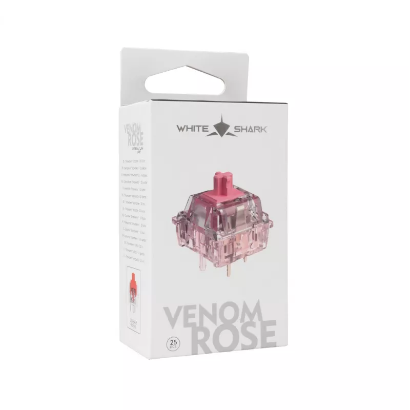 White Shark Venom Rose mehāniskie klaviatūras slēdži, 25 gab.