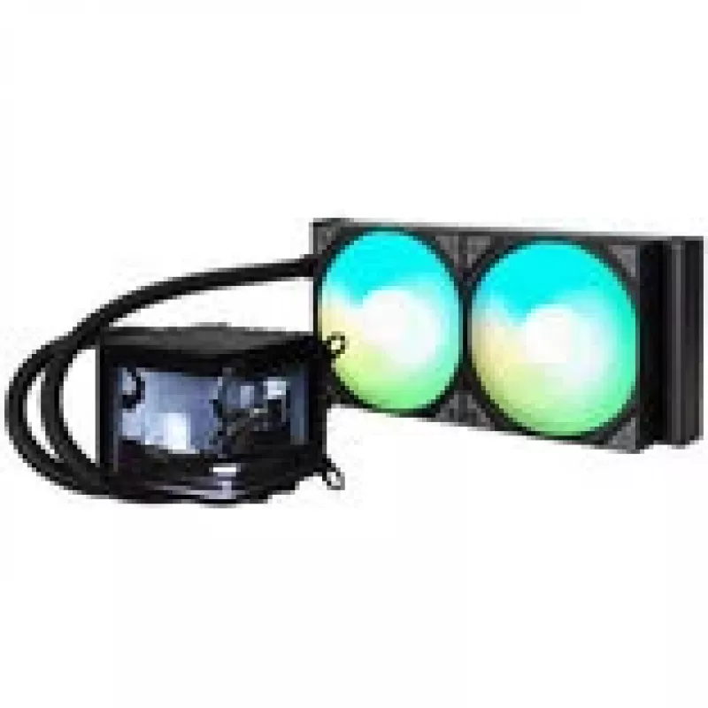 Jonsbo D32 STD PC-Korpuss + TRYX PANORAMA pilna šķidruma dzesēšana, ARGB - 240mm, melns