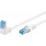 Goobay CAT 6A komutācijas kabelis 1x 90° leņķī, S/FTP (PiMF), balts, 0,25 m – fiksatora cilne augšpusē, LSZH bez halogēniem, varš (51562)