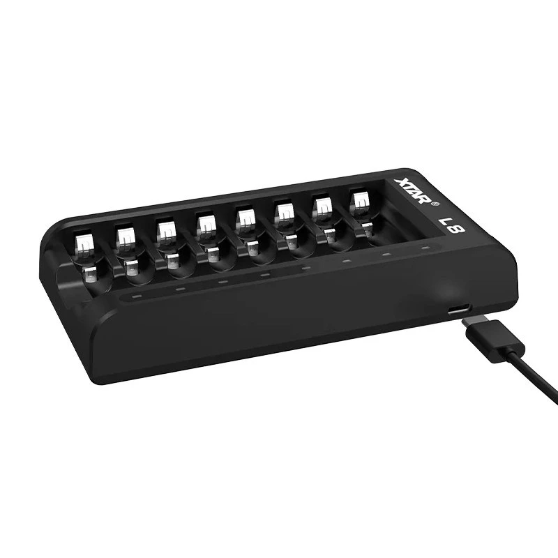 AA/AAA 1,5 V un 1,2 V viedais akumulatoru lādētājs - 8 sloti