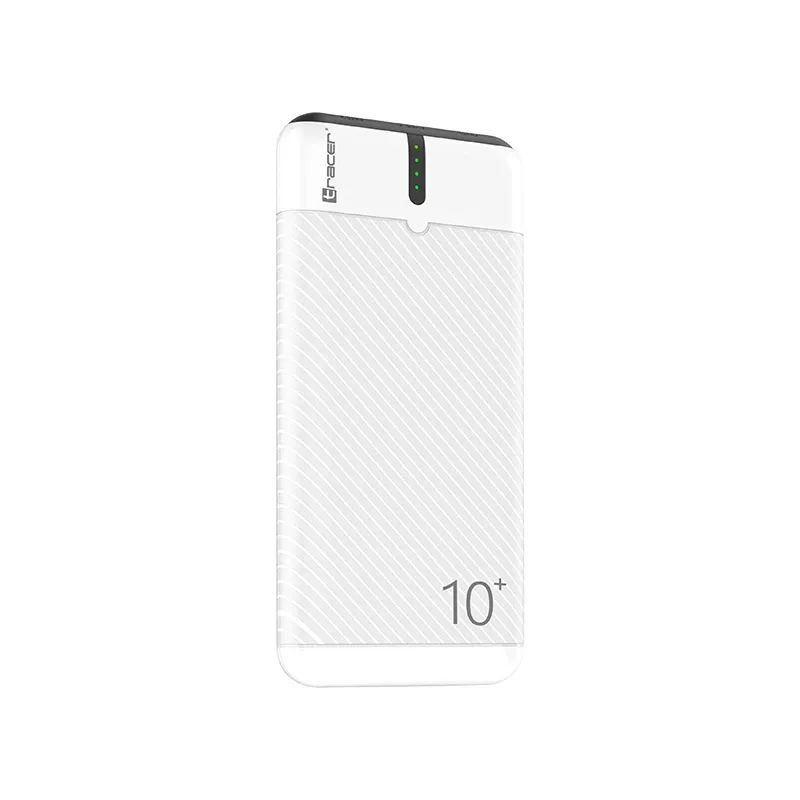 Power bank EnerGo 10000mAh balts-melns
