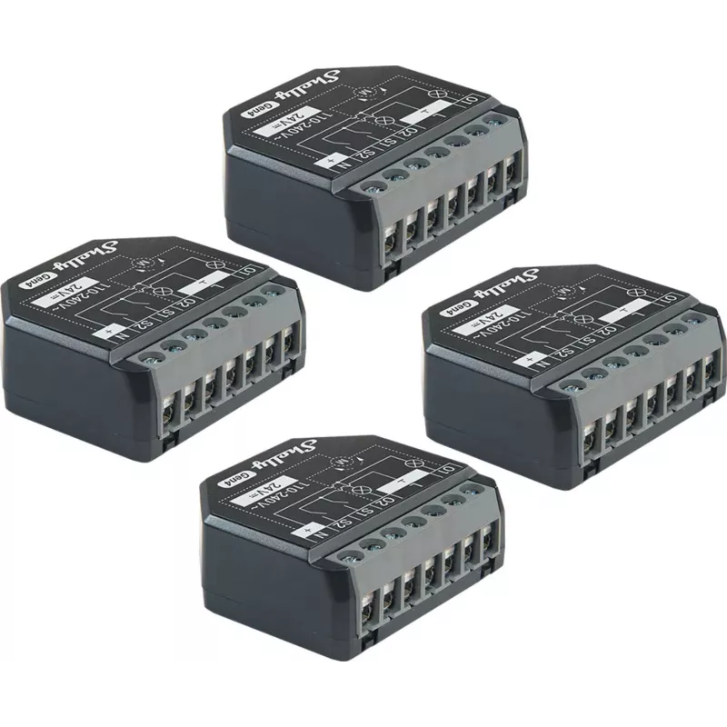 4 Shelly 2PM Gen4 Zigbee/Matter kontrolieru komplekts