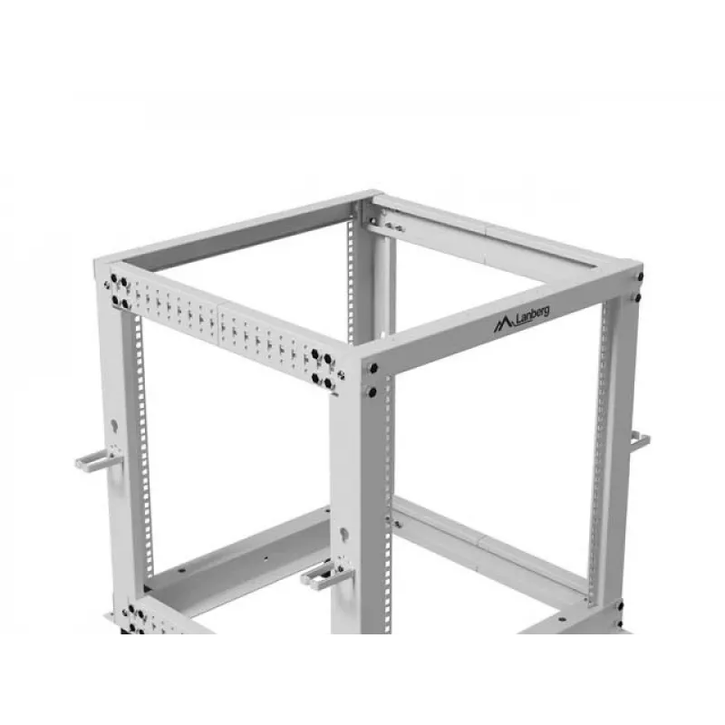 19 collu atvērtais statīvs LANBERG 12U, regulējams dziļums 600–1100 mm, pelēks
