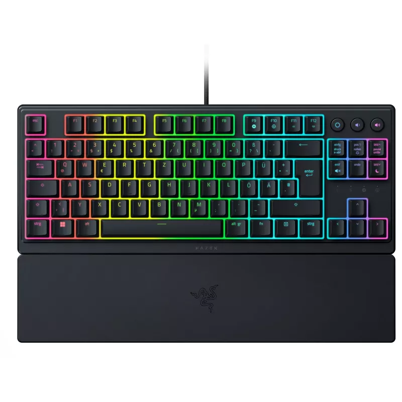 Razer Ornata V3 Tenkeyless tastatūra spēlēm, USB, QWERTZ, vācu, melna