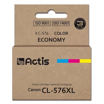 Saderīga ACTIS kasetne KC-576 Canon printeriem — zila, sarkana, dzeltena, 15 ml, standarta ietilpība