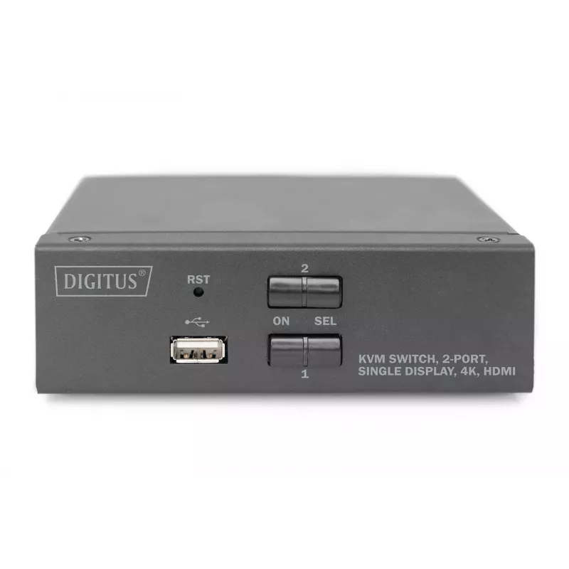 KVM slēdzis Digitus 2 pieslēgvietu viens displejs 4K HDMI