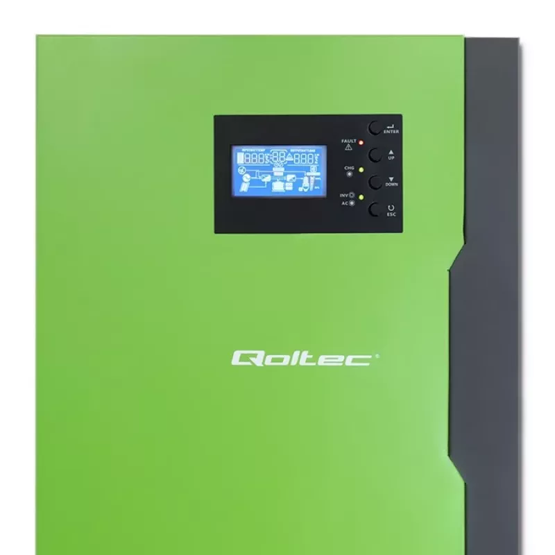 Off-grid inverter Qoltec 53887 solar inverter 10 kVA Lithium Polymer Melns