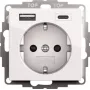 Gira SCHUKO USB strāvas kontaktligzda, 2-vietīga, tīri balta, modelis 245903