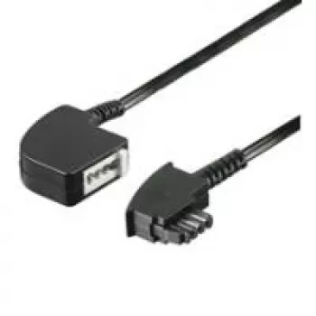 Wentronic Goobay TAE-F pagarinātājs 4 kontaktu, melns, 3 m - TAE-F spraudnis uz TAE-F ligzdu (50242)