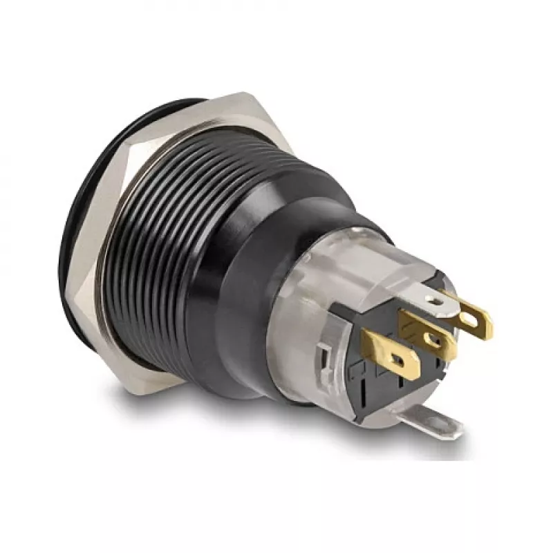 Paneļa spiedpogas slēdzis DELOCK 22015 22 mm, 12 V, 5 lodēšanas spailes