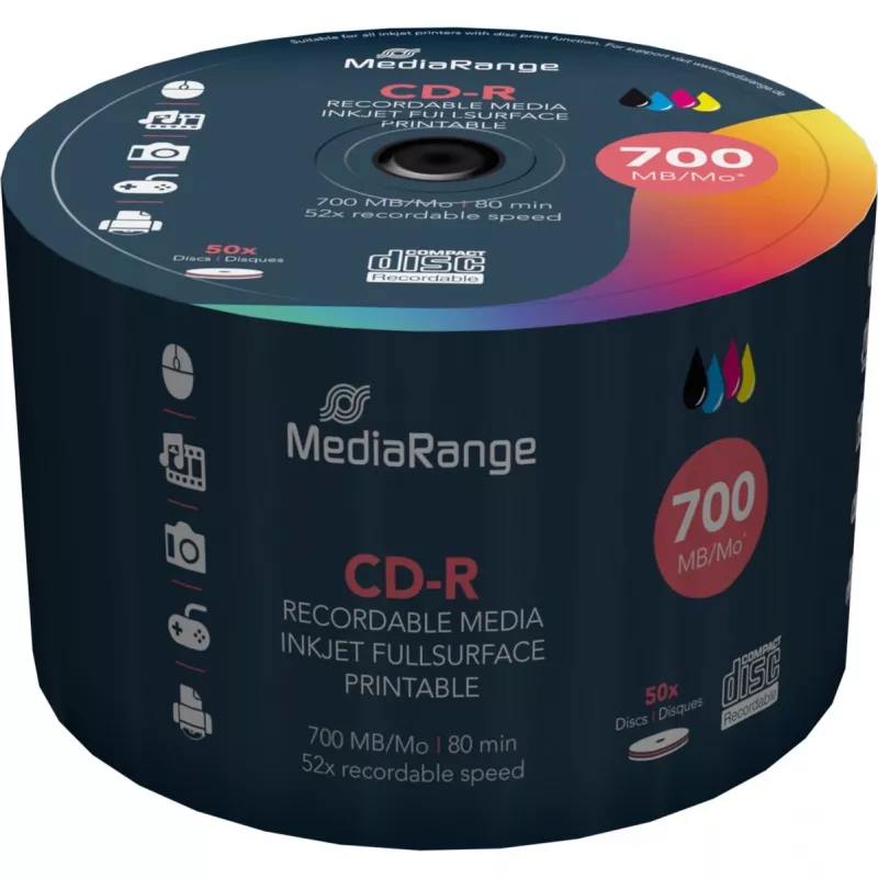 CD-R MediaRange MR208 700 MB 52x 50 gab.