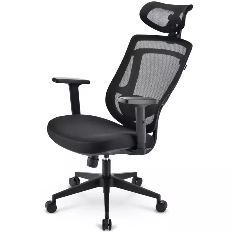 Biroja krēsls Sharkoon OfficePal C10 — melns, ergonomisks dizains, regulējams augstums