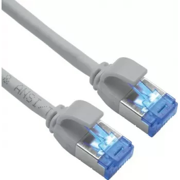 ROLINE S/FTP komutācijas kabelis Cat.6A TPE PoE piemērots, nesamezglojas, pelēks, 1,5 m - Tīkla - CAT 6a