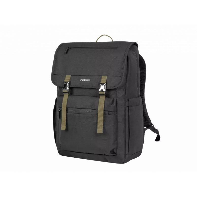 Mugursoma NATEC Niala Hunter zaļa 39.6 cm 15.6 collas Melna 1 nodalījums 2 priekšējās kabatas