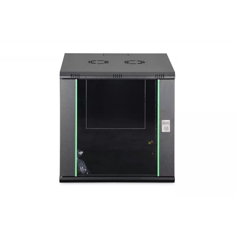 Pie sienas stiprināms tīkla korpuss DIGITUS Dynamic-N DN-37111 — 12U, 600x600 mm, IP20, atslēgas slēdzene