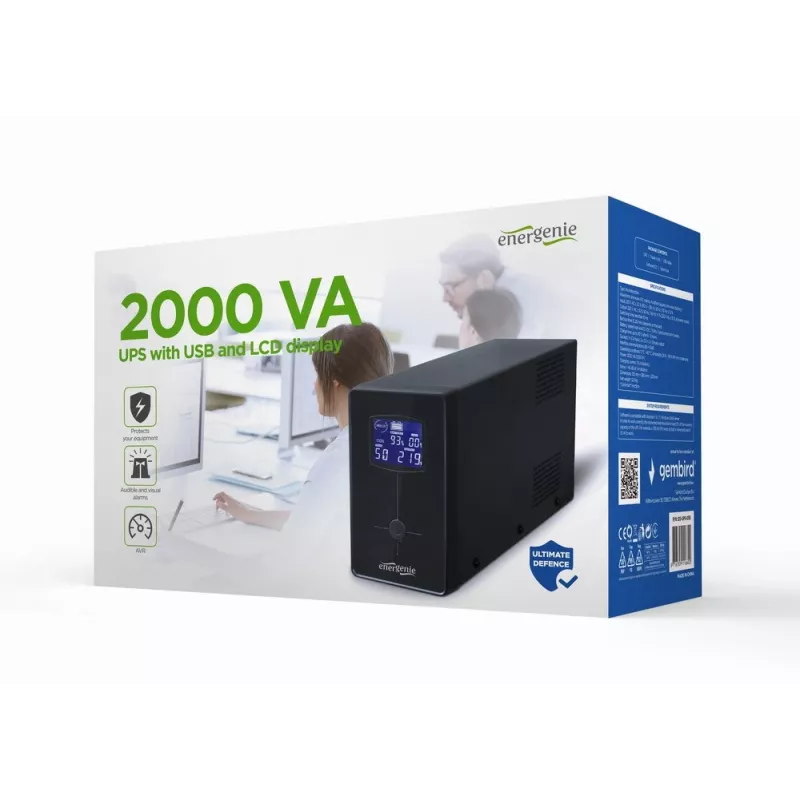 Gembird EG-UPS-035 nepārtrauktās barošanas avots (UPS) Line-Interactive 2 kVA 1200 W 5 AC kontaktligzdas