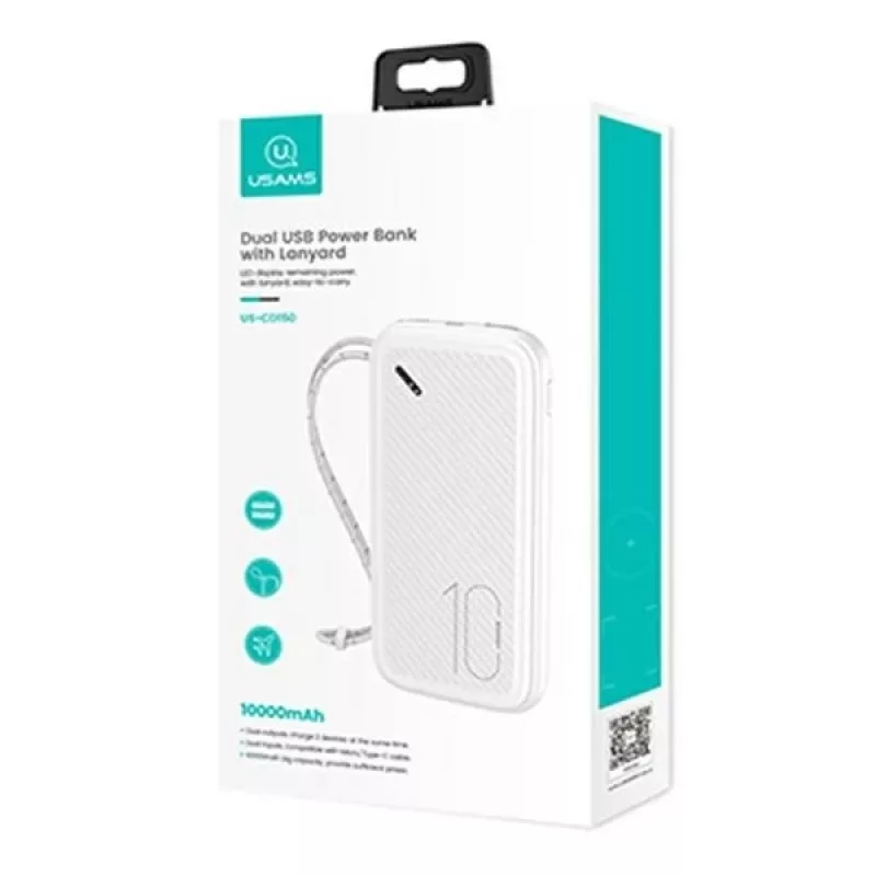 Powerbank PB56 10000mAh 2xUSB Balts