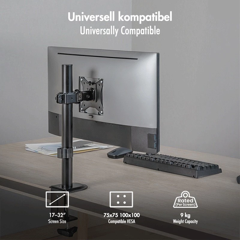 Monitora stiprinājums 17-32, maks. 9 kg, melns