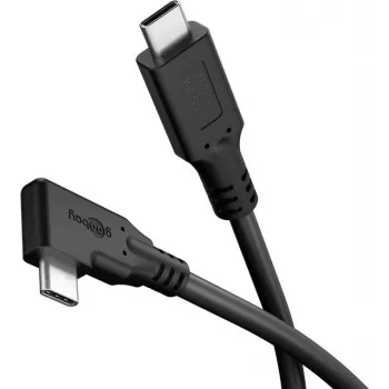 Goobay USB-C -Cable 90° USB4 1 m Melns - 100 W 40 Gbit/s Power (79430)