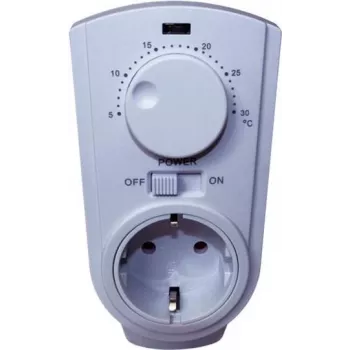 Termostata spraudnis Bachmann Powersocket-Thermo 8141 balts – pieslēdzams telpas termostats, modelis 8141