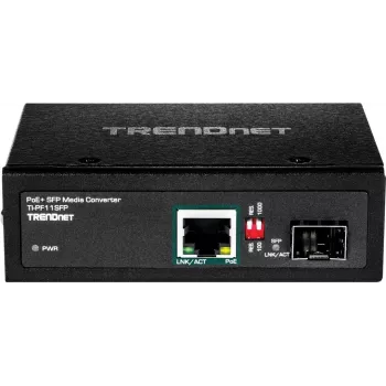 TRENDnet TI-PF11SFP - Mediju pārveidotājs - GigE - 10Base-T, 100Base-TX, 1000Base-T - RJ-45 / SFP (mini-GBIC) - līdz 40 km (TI-PF11SFP)