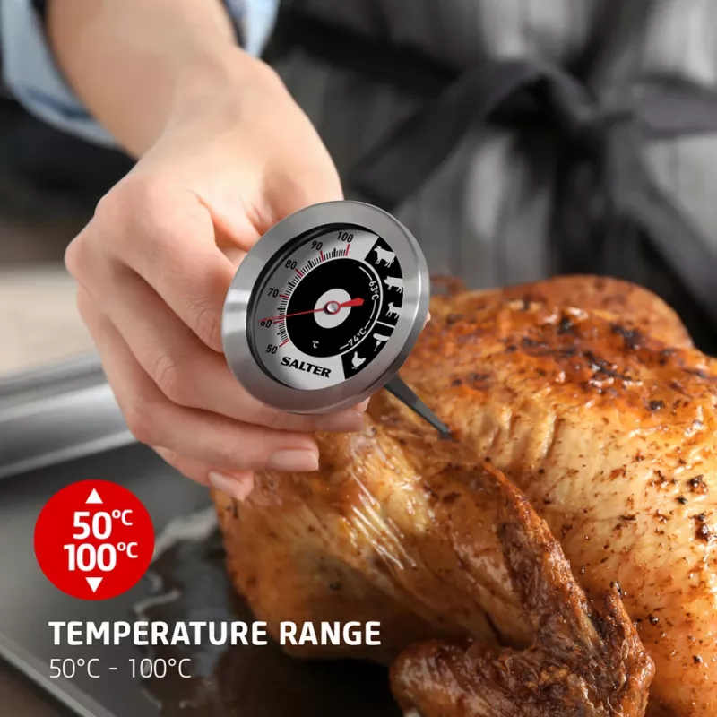 Analogue Meat Thermometer Salter 512 SSCR nerūsējošais tērauds – analogais termometra zonde cepeškrāsnij un grilam