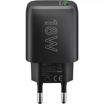 USB-A QC ātrais lādētājs (18 W) (melns)
