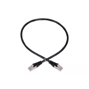 tīkla kabelis Extralink LAN Patchcord Kat.5e RJ-45 F/UTP 0.5m Melns