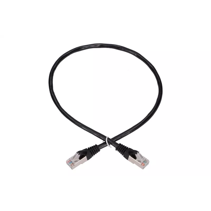 tīkla kabelis Extralink LAN Patchcord Kat.5e RJ-45 F/UTP 0.5m Melns