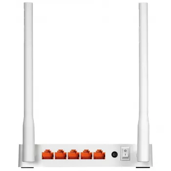 Galda maršrutētājs TOTOLINK N300RT — vienas joslas 2,4 GHz Wi‑Fi 4, 300 Mbps, 5x RJ-45 Fast Ethernet porti, 2 ārējās 5 dBi antenas