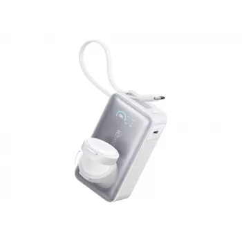 Ārējais akumulators Anker MagGo A1657021 — 10000 mAh, 35 W, USB-C (24 kontaktu), balts
