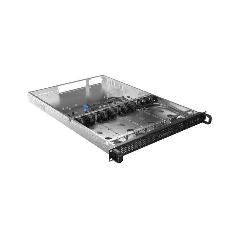Rack Chassis Lanberg SC01-6501-12B 1U Melns 8 ventilatori HDD SSD