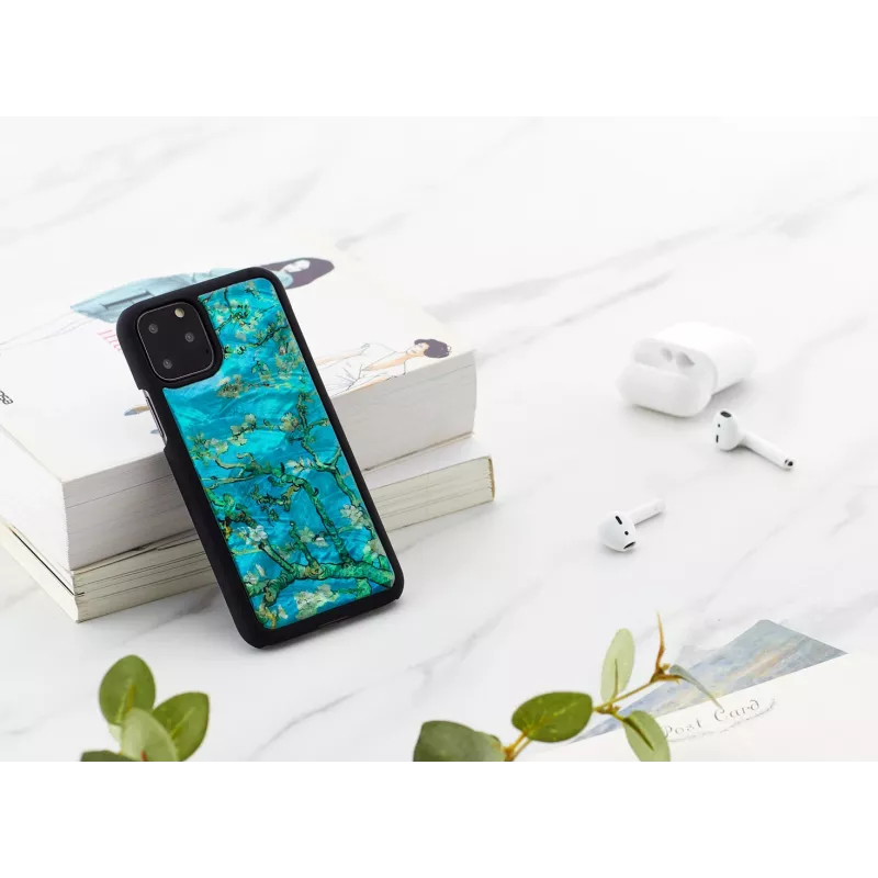 Viedtālruņa maciņš iKins iPhone 11 Pro — mandeļziedu melns, aizsargapvalks