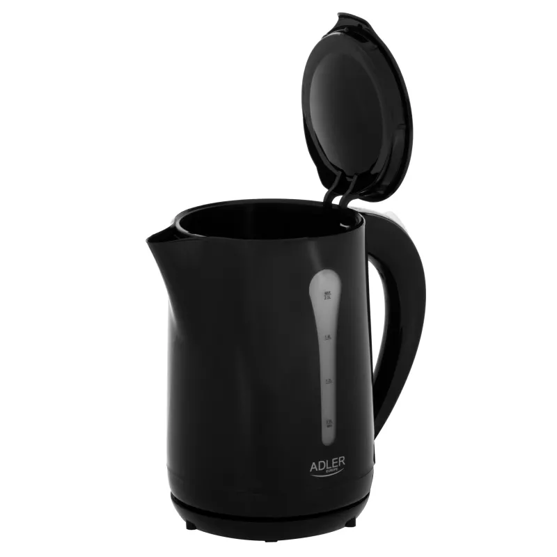 Adler Tējkanna | AD 1244 | Elektriskā | 1850 W | 2,5 L | Plastmasa | 360° grozāma pamatne | Melna