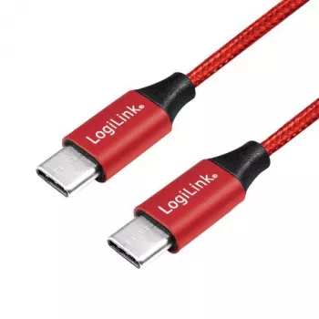 LOGILINK CU0156 LOGILINK - USB 2.0 kabelis, USB-C vīrišķais uz USB-C vīrišķo, sarkans, 1 m