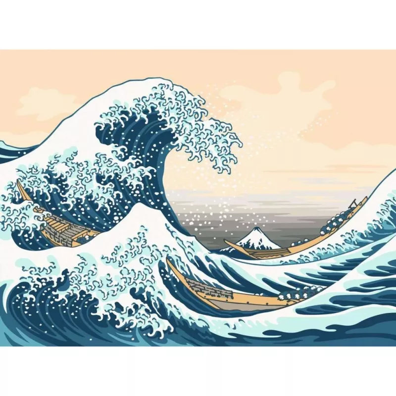Gleznošanas komplekts Ravensburger CreArt ART Collection The Great Wave Hokusai 23690 — krāsošanas pēc numuriem mākslas komplekts