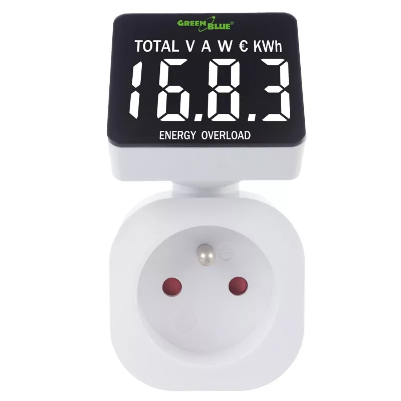 Enerģijas vatmetrs GreenBlue GB620E tīklam 220V, maks. 16A, iespraužams jaudas/enerģijas monitors