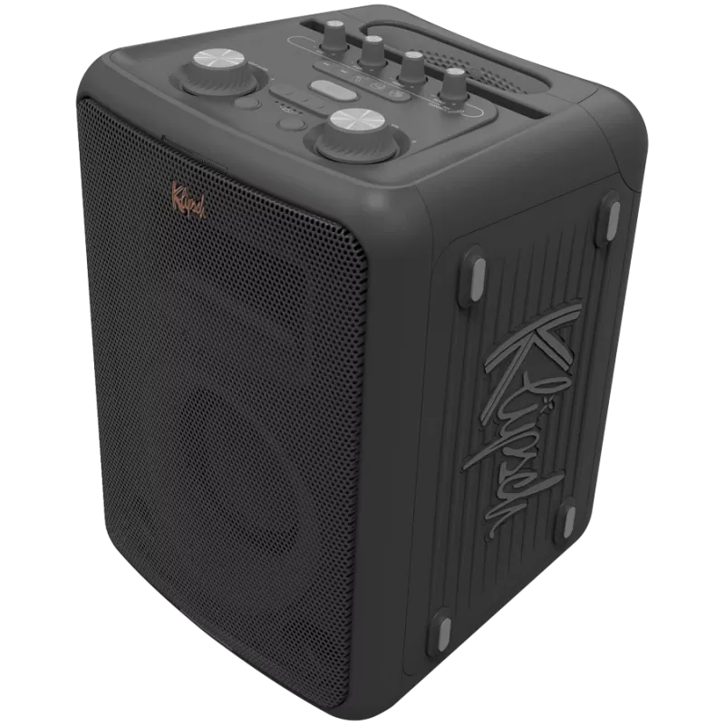 Ballīšu skaļrunis KLIPSCH Vegas — vadu un bezvadu, zemfrekvences skaļrunis 13,3 cm, 49–20000 Hz, 95 dB, darbināms ar baterijām, melns