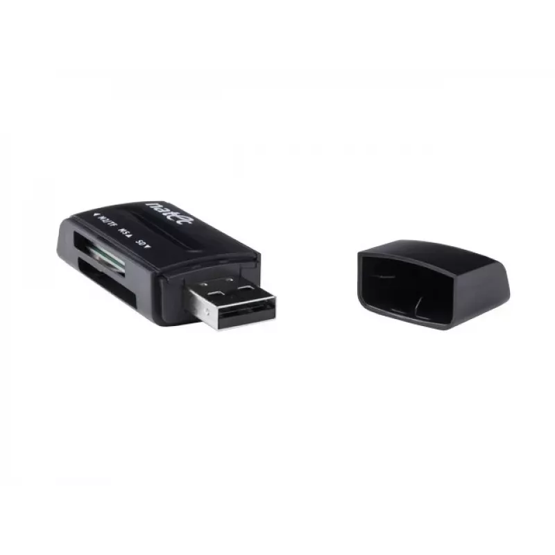Natec MINI ANT 3 USB 2.0 karšu lasītājs (SD, SDHC, MMC, M2, microSD), melns (NCZ-0560)