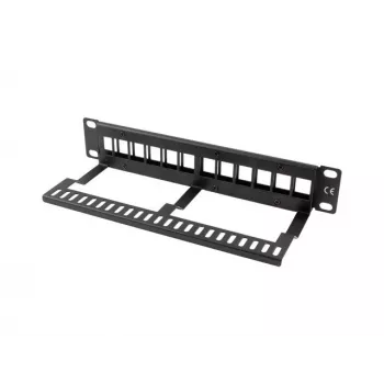 Rack aizklāšanas panelis LANBERG PPKS-9112-B, 12 portu, 1U, metāla, pelēks, 254×44,5×99,3 mm