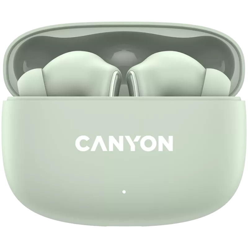 Canyon TWS-9 CNS-TWS9G austiņas – patiesi bezvadu – Bluetooth 5.4 – iekšauss – 6h + 30h darbības laiks – USB-C uzlādes futrālis – skārienjutīga vadība – zaļa