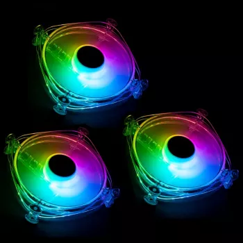 LAMPTRON Icecloud+ ARGB 120mm trīskāršais PWM ventilatoru komplekts - melns
