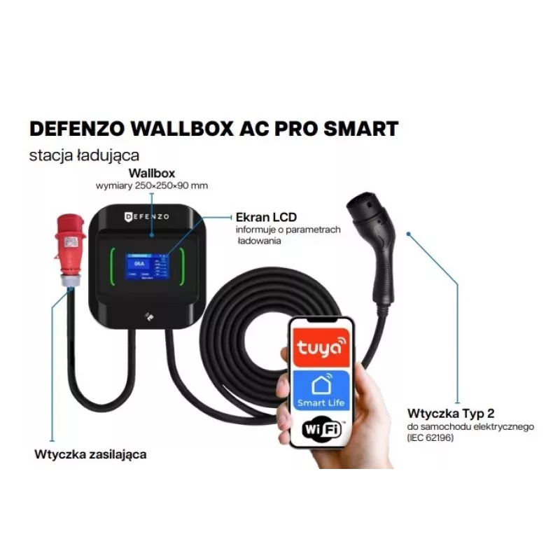 Wallbox DEFENZO Pro AC22 DEF1017 22 kW Type 2 elektromobiļa lādētājs