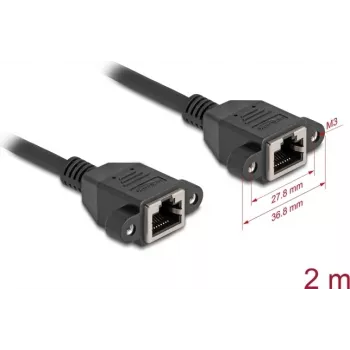 DeLOCK 90785 tīkla kabelis, melns, 2 m, Cat6a S/FTP