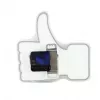 NeXtime pulkstenis 5185wi Mini Thumbs Up, 20,5x21 cm, sienas, balts/sudrabs
