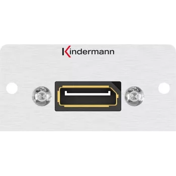 Kindermann Konnect 50 alu Half Size Adapter Plate - modulāra priekšējā paneļa iestiprināma plāksne - DisplayPort - anodēts alumīnijs (7444000888)