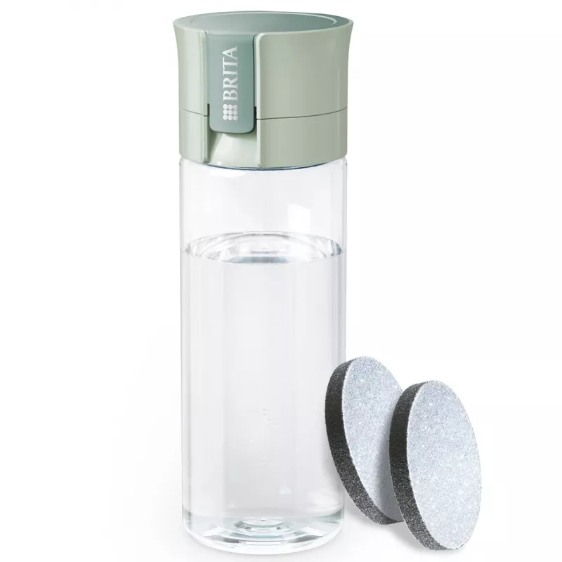 Atkārtoti lietojama ūdens pudele BRITA Fill&Go Vital 600 ml ar iebūvētu MicroDisc filtru, zaļa