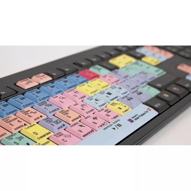 Tastatūra Logickeyboard Adobe Premiere Pro CC QWERTZ vācu daudzkrāsu