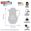 Termosa krūze ROTPUNKT 1,2 L, ziloņkaula krāsa — 24 h karsts / 36 h auksts, rokturis, 199×255 mm